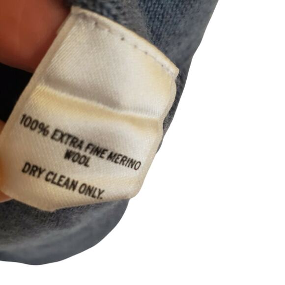 Nordstrom's Mens Large Fine Merino Wool Polo Sweater Blue Long Sleeve Pullover - Picture 4 of 5